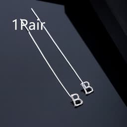 image-Fashion Jewelry 925 Sterling Silver 26 Letters Drop Earrings For Women Classic English Minimalism Student Earring Friends Party Jewelry Gift