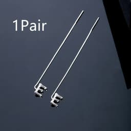 image-Fashion Jewelry 925 Sterling Silver 26 Letters Drop Earrings For Women Classic English Minimalism Student Earring Friends Party Jewelry Gift