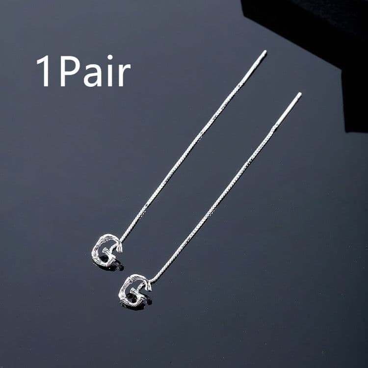 image-Fashion Jewelry 925 Sterling Silver 26 Letters Drop Earrings For Women Classic English Minimalism Student Earring Friends Party Jewelry Gift