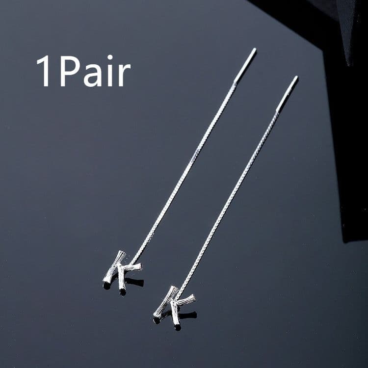 image-Fashion Jewelry 925 Sterling Silver 26 Letters Drop Earrings For Women Classic English Minimalism Student Earring Friends Party Jewelry Gift