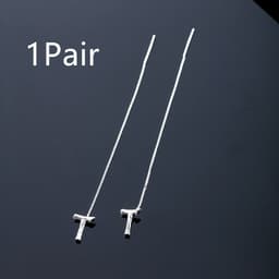 image-Fashion Jewelry 925 Sterling Silver 26 Letters Drop Earrings For Women Classic English Minimalism Student Earring Friends Party Jewelry Gift