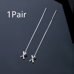 image-Fashion Jewelry 925 Sterling Silver 26 Letters Drop Earrings For Women Classic English Minimalism Student Earring Friends Party Jewelry Gift