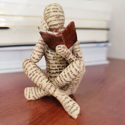image-Reading Woman Thinker Resin Statue House Decoration Ornament Character Sculpture Home Decor Ornament Bookshelf Decoration