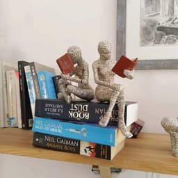 image-Reading Woman Thinker Resin Statue House Decoration Ornament Character Sculpture Home Decor Ornament Bookshelf Decoration