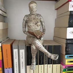 image-Reading Woman Thinker Resin Statue House Decoration Ornament Character Sculpture Home Decor Ornament Bookshelf Decoration