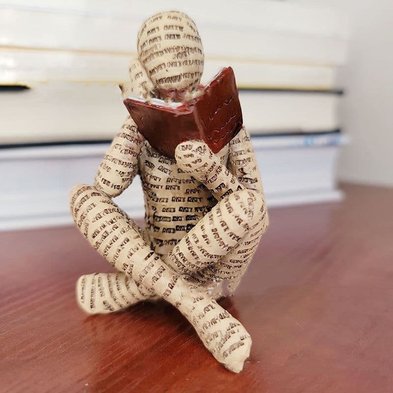 image-Reading Woman Thinker Resin Statue House Decoration Ornament Character Sculpture Home Decor Ornament Bookshelf Decoration