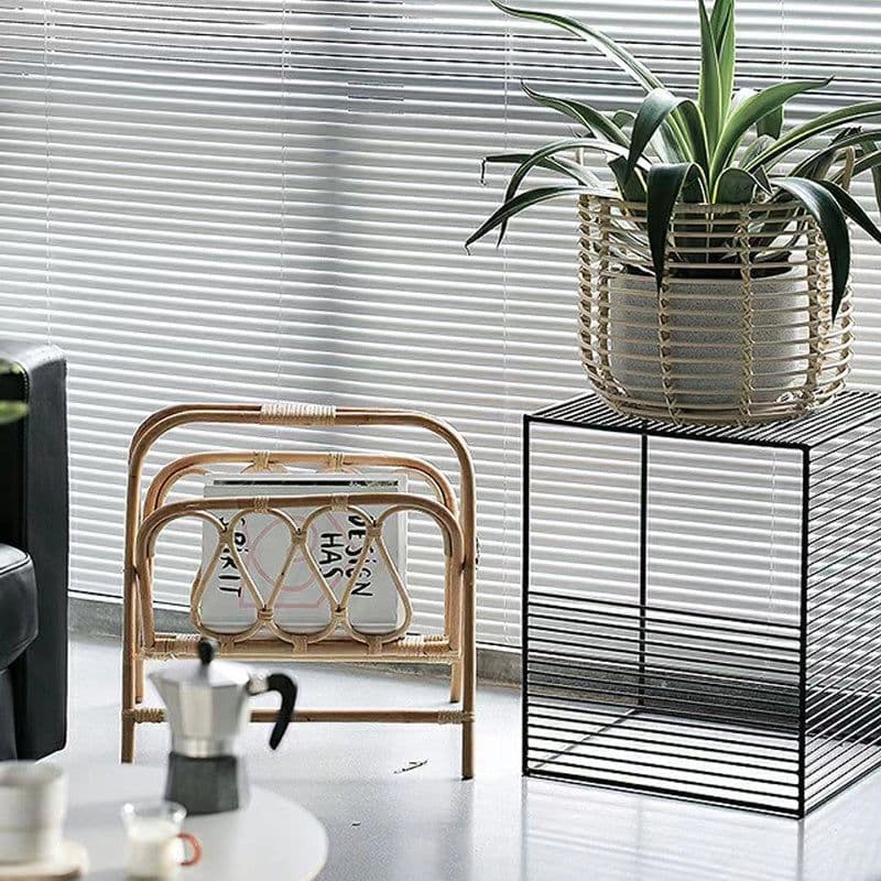image-Japanese Rattan Rack For Storing Books And Newspapers