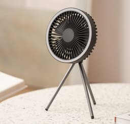 image-Outdoor Camping Fan Portable USB Rechargeable Camping Tent Tripod Fan Mini Hanging Ceiling Fan Stand Air Cooling Fan Lantern