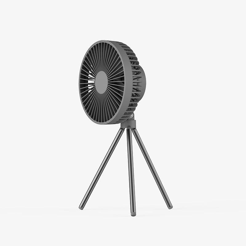 image-Outdoor Camping Fan Portable USB Rechargeable Camping Tent Tripod Fan Mini Hanging Ceiling Fan Stand Air Cooling Fan Lantern