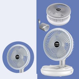 image-USB Charging Foldable Table Fan Wall Mounted Hanging Ceiling Fan With LED Light 4 Speed Adjustable For Home Room Air Cooler Fan