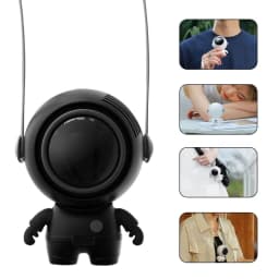 image-Personal Neck Fans USB Rechargeable Astronaut Small Fan Handheld Hanging Neck Creative Bladeless Mini Fan Easy To Use