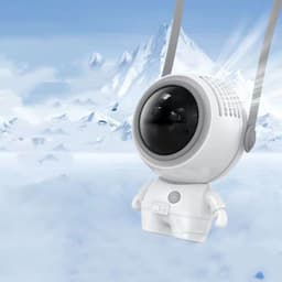 image-Personal Neck Fans USB Rechargeable Astronaut Small Fan Handheld Hanging Neck Creative Bladeless Mini Fan Easy To Use