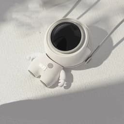image-Personal Neck Fans USB Rechargeable Astronaut Small Fan Handheld Hanging Neck Creative Bladeless Mini Fan Easy To Use