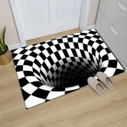 image-Pet Funny Mat Pad Trap Vision Carpet 3D Geometric Stereoscopic Illusion Floor Mat