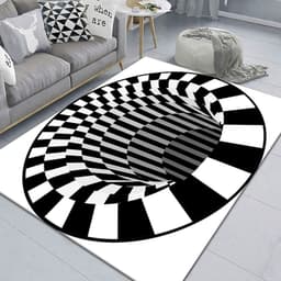 image-Pet Funny Mat Pad Trap Vision Carpet 3D Geometric Stereoscopic Illusion Floor Mat