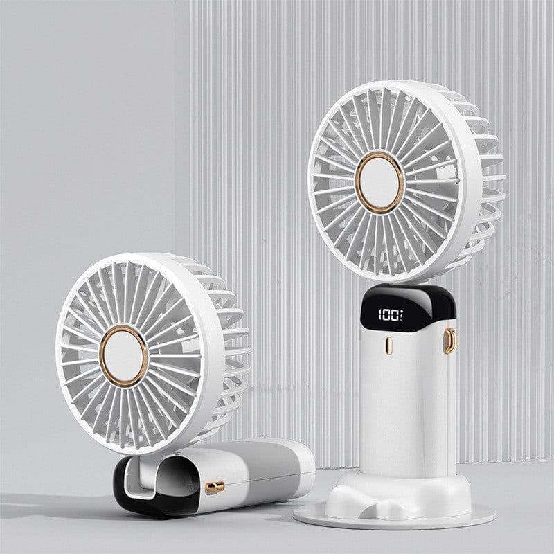 image-Usb Hand-held Fan Mini Portable Fan Student Small Fan Digital Display Folding Aromatherapy Small Electric Fan