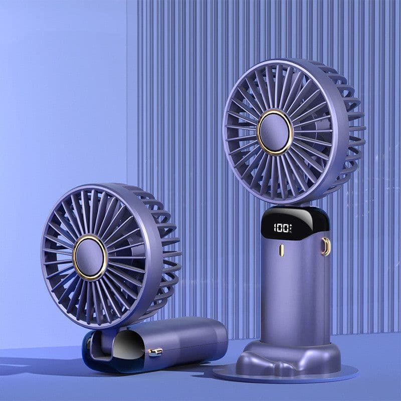 image-Usb Hand-held Fan Mini Portable Fan Student Small Fan Digital Display Folding Aromatherapy Small Electric Fan