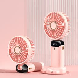image-Usb Hand-held Fan Mini Portable Fan Student Small Fan Digital Display Folding Aromatherapy Small Electric Fan