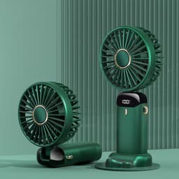 image-Usb Hand-held Fan Mini Portable Fan Student Small Fan Digital Display Folding Aromatherapy Small Electric Fan