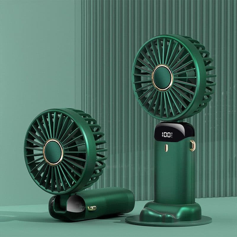 image-Usb Hand-held Fan Mini Portable Fan Student Small Fan Digital Display Folding Aromatherapy Small Electric Fan