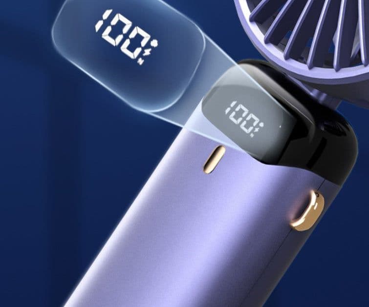 image-Usb Hand-held Fan Mini Portable Fan Student Small Fan Digital Display Folding Aromatherapy Small Electric Fan