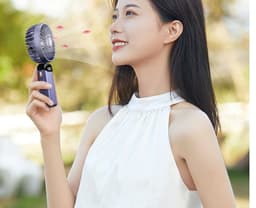 image-Usb Hand-held Fan Mini Portable Fan Student Small Fan Digital Display Folding Aromatherapy Small Electric Fan