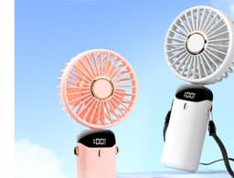 image-Usb Hand-held Fan Mini Portable Fan Student Small Fan Digital Display Folding Aromatherapy Small Electric Fan