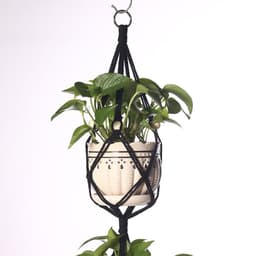 image-Black Mesh Gardening Flower Pot Hanging Basket