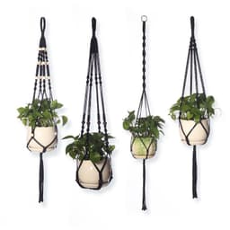 image-Black Mesh Gardening Flower Pot Hanging Basket