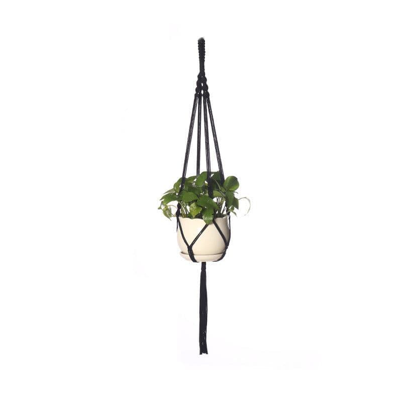 image-Black Mesh Gardening Flower Pot Hanging Basket