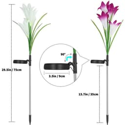 image-Solar Lily Flower Lights LED Solar Garden Light Lawn Light Landscape Light Waterproof Flower Light