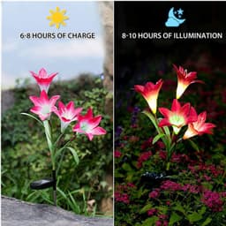 image-Solar Lily Flower Lights LED Solar Garden Light Lawn Light Landscape Light Waterproof Flower Light