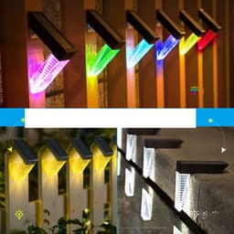 image-LED Solar Stairs Lights Outdoor Lighting Waterproof Step Deck Light Fence Railing Garden Yard Decoration