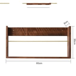 image-Walnut Brass Magazine Rack Wall Hanging Books And Newspapers