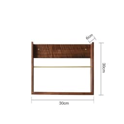 image-Walnut Brass Magazine Rack Wall Hanging Books And Newspapers