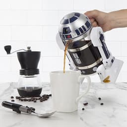 image-Moka Hand Coffee Maker Robot Coffee Pot Machine French Press Pot 24cm High Stainless Steel Glass