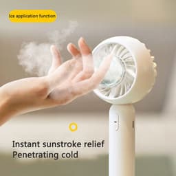 image-Mini Handheld Mute Fan Semiconductor Refrigeration Cooling Portable Air Conditioner Battery USB Rechargeable Fan Outdoor
