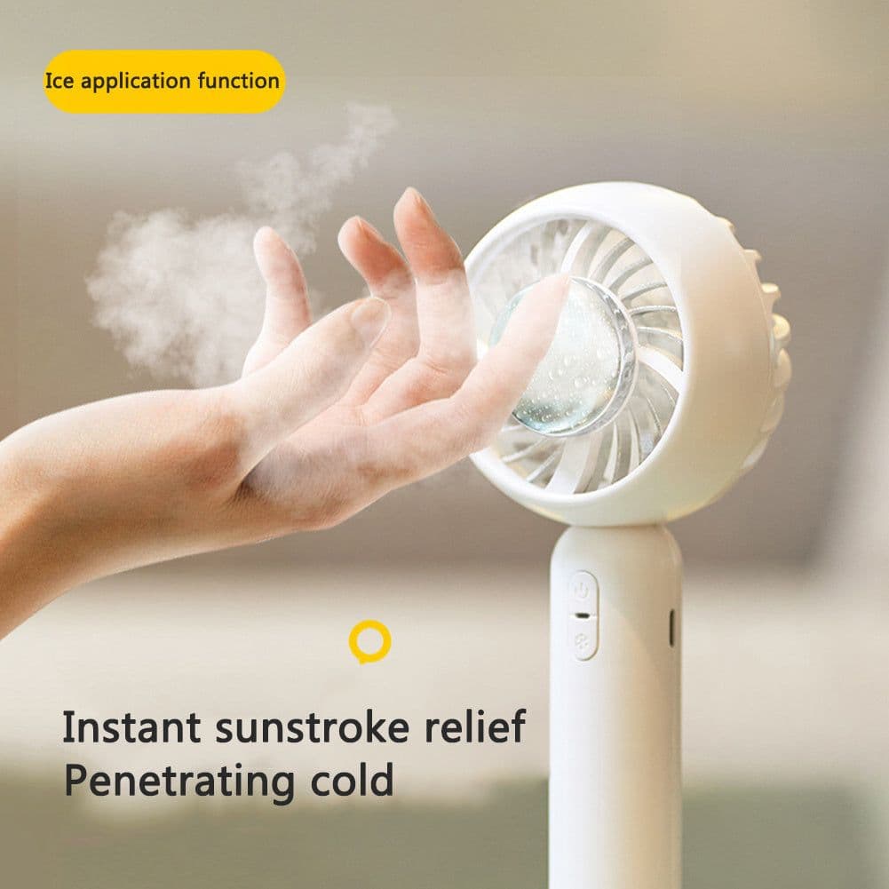 image-Mini Handheld Mute Fan Semiconductor Refrigeration Cooling Portable Air Conditioner Battery USB Rechargeable Fan Outdoor
