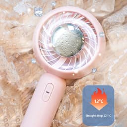 image-Mini Handheld Mute Fan Semiconductor Refrigeration Cooling Portable Air Conditioner Battery USB Rechargeable Fan Outdoor