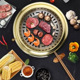 image-Japanese Stainless Steel Lower Smoke Charcoal Grill