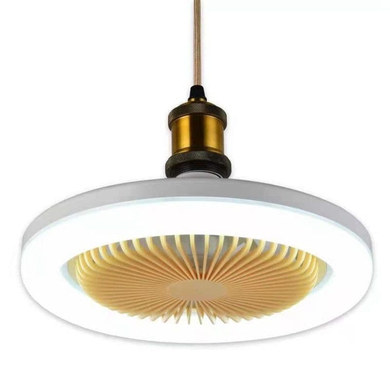 image-26cm Round Remote Control Ceiling Fan With E27 30W LED Lamp Hanging Fan Home Room Office Air Cooling Fan Light