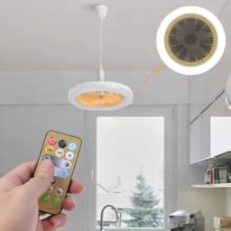image-26cm Round Remote Control Ceiling Fan With E27 30W LED Lamp Hanging Fan Home Room Office Air Cooling Fan Light