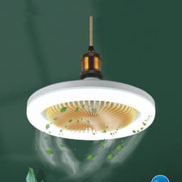 image-26cm Round Remote Control Ceiling Fan With E27 30W LED Lamp Hanging Fan Home Room Office Air Cooling Fan Light