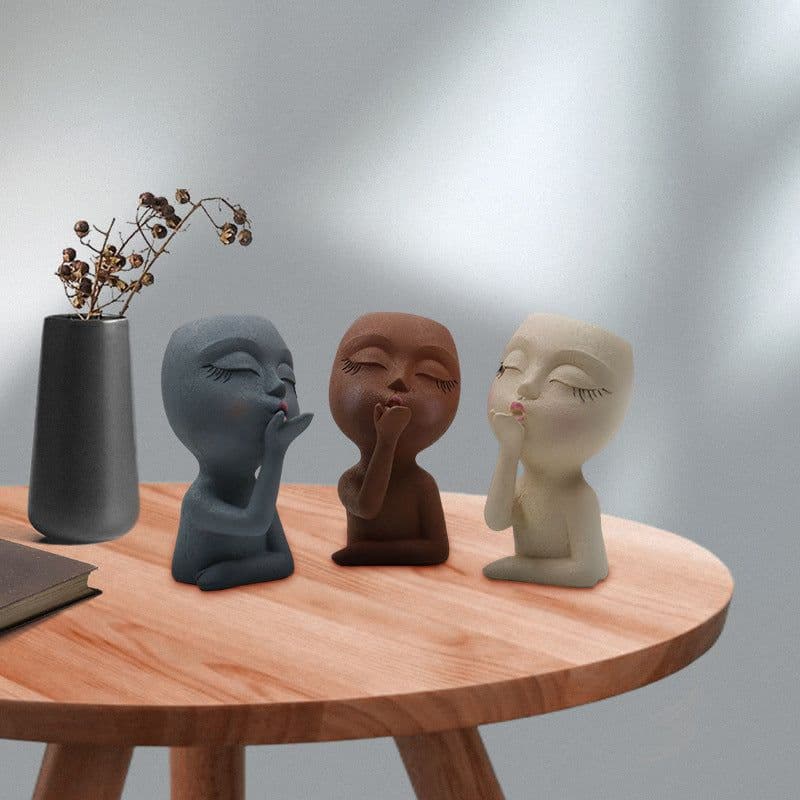 image-Gardening Creative Doll Resin Succulent Flower Pot