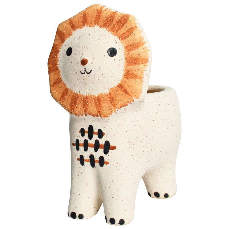 image-Home Accessories Cartoon Lion Animal Gardening Ceramic Flower Pot