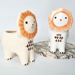 image-Home Accessories Cartoon Lion Animal Gardening Ceramic Flower Pot
