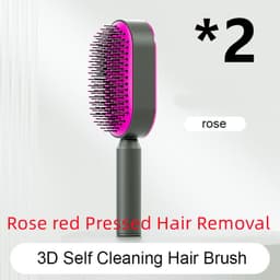 image-Self Cleaning Hair Brush For Women One-key Cleaning Hair Loss Airbag Massage Scalp Comb Anti-Static Hairbrush