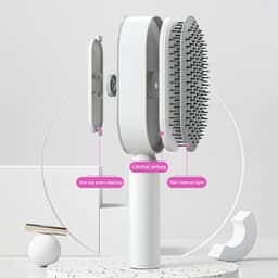 image-Self Cleaning Hair Brush For Women One-key Cleaning Hair Loss Airbag Massage Scalp Comb Anti-Static Hairbrush