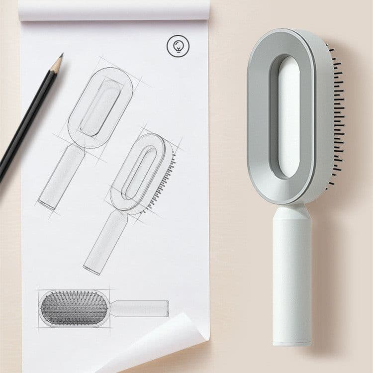 image-Self Cleaning Hair Brush For Women One-key Cleaning Hair Loss Airbag Massage Scalp Comb Anti-Static Hairbrush