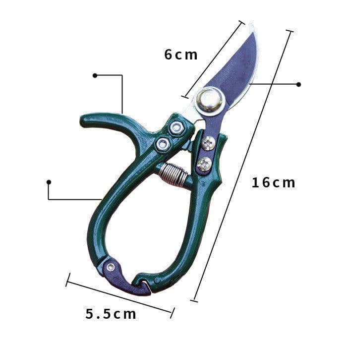 image-Multifunctional Garden Scissors Pruning Shears Manual With Safety Buckle Stainless Steel Spring Gardening Pruning Shear Branch Plant Cutter
